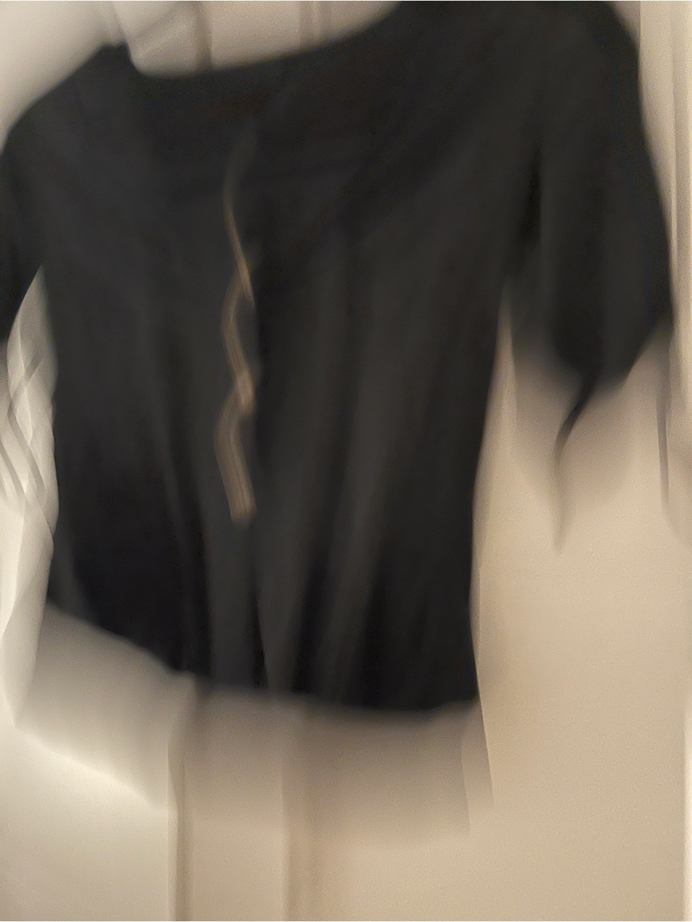 Topshop Black Button-Front Blouse with Tie Sleeves - Picture 3 of 3